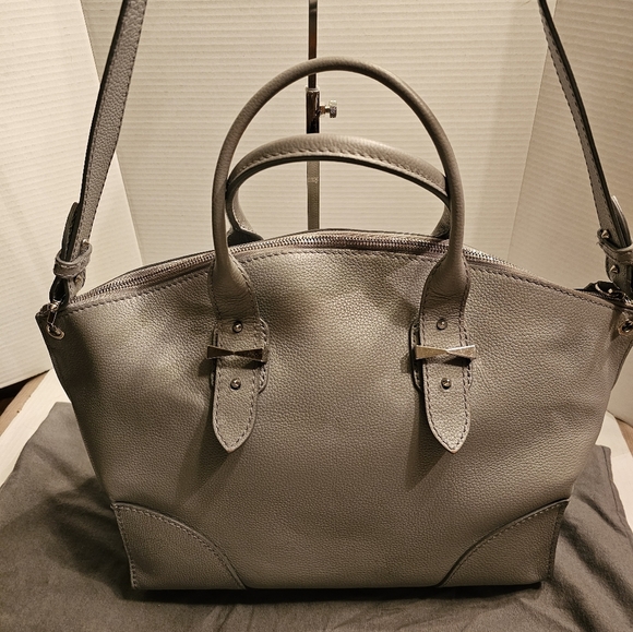 Alexander McQueen Legend Pebbled Leather Oversized Tote Satchel, Grey. LIKE NEW - Picture 9 of 16